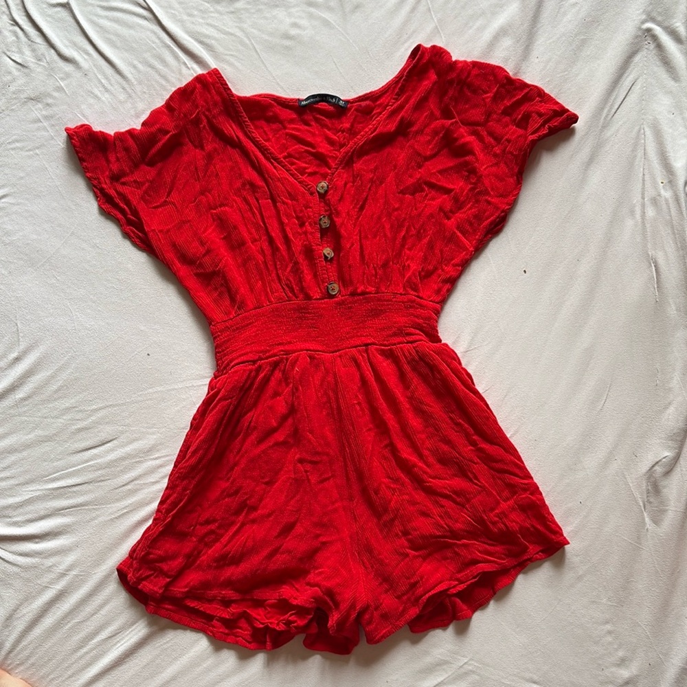 Abercrombie & Fitch red romper size ST